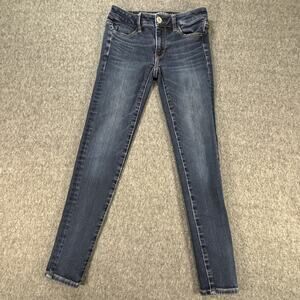 American Eagle Jeans‎ Womens 0 Short Blue 360 Super Stretch Skinny Denim Pants